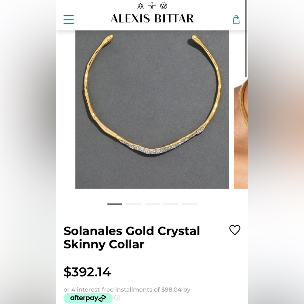 🎁ALEXIS BITTAR Solanales Gold Crystal Collar Necklace - Last 1 - Picture 3 of 9